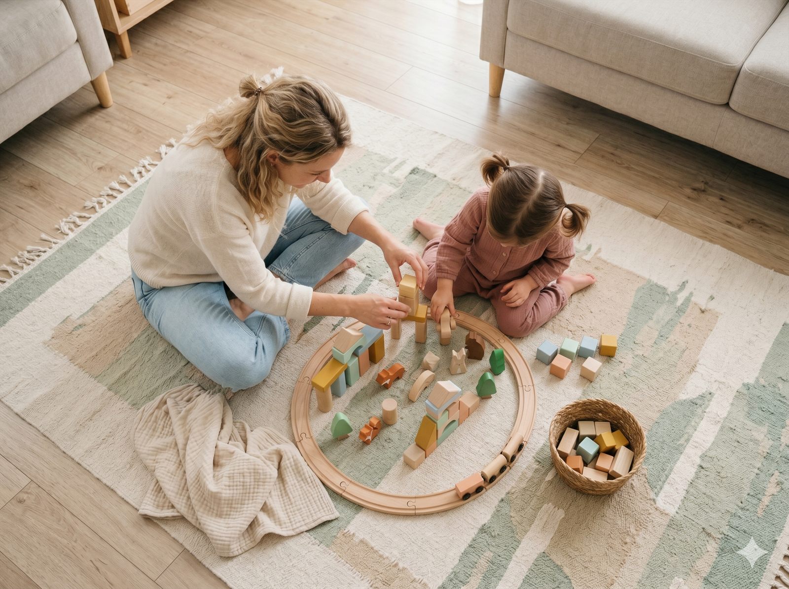 South African nanny at play with a young child